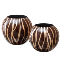 Load image into Gallery viewer, Vaso Zebra marrone-oro
