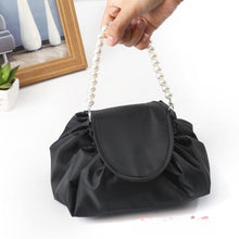 Carica l&#39;immagine nel visualizzatore di Gallery, Drawstring Portable Travel Storage Black Cosmetic Cosmetic Bag
