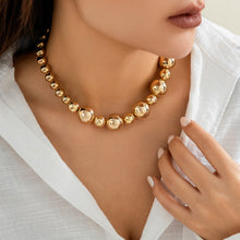 Carica l&#39;immagine nel visualizzatore di Gallery, Exaggerated Punk Contrast Color Beaded Necklace Ball Bracelet
