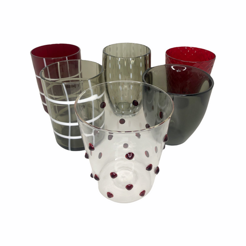 bicchieri-set di 6- zafferano-vetro-colorati-misti-newavenueliving.com
