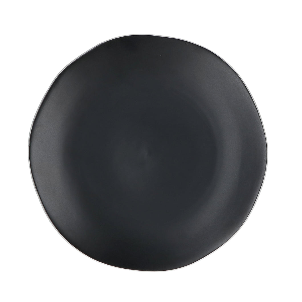 Round matte black tray 