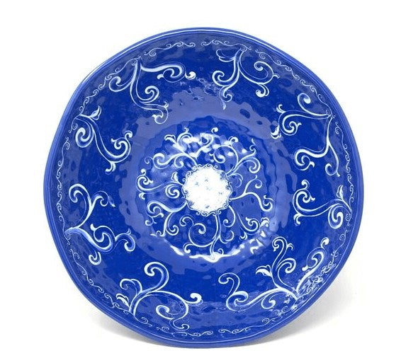 Blue melamine salad bowl 