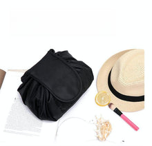 Carica l&#39;immagine nel visualizzatore di Gallery, Drawstring Portable Travel Storage Black Cosmetic Cosmetic Bag
