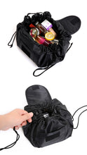 Carica l&#39;immagine nel visualizzatore di Gallery, Drawstring Portable Travel Storage Black Cosmetic Cosmetic Bag
