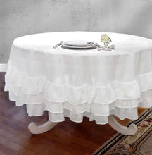 Load image into Gallery viewer, Shabby Chic Sucre Blanc Round Tablecloth
