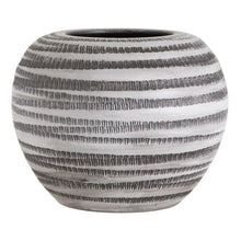 Carica l&#39;immagine nel visualizzatore di Gallery, Vaso-cachepot-ceramica-rotondo - bianco e grigio-newavenueliving.com
